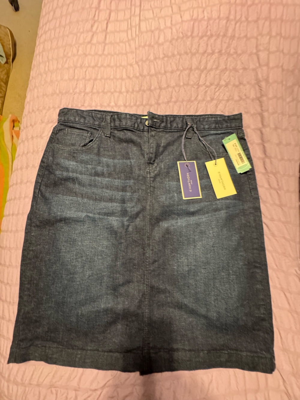 41 Hawthorn Dark Denim Blue Knee-Length Skirt